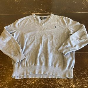 POLO BY RALPH LAUREN MEN PIMA COTTON V NECK SWEATER LONG SLEEVE SIZE Medium Blue